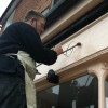 Traditional sign writer close up
